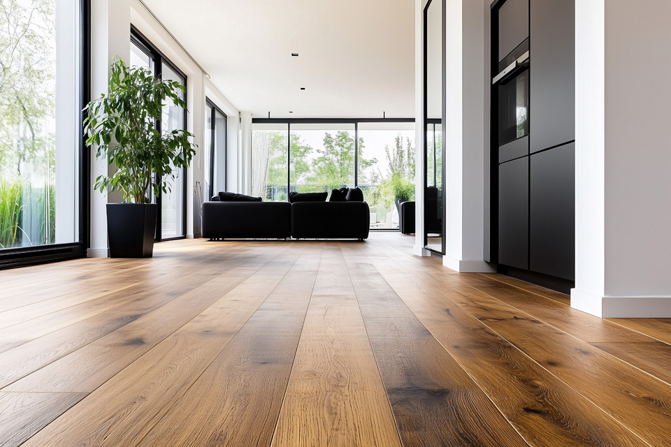 Pièce moderne avec un plancher