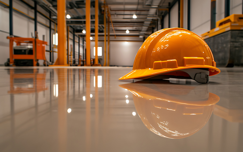 Casque de protection dans un entrepot